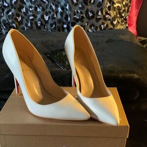 Christian Louboutin White Heels with Red Soles